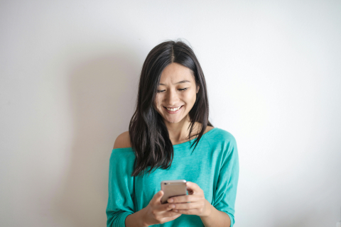 Woman using a cell phone